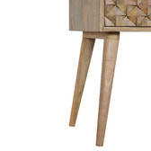 Diamond Carved Bedside Table | Hand-Carved