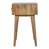 Diamond Carved Bedside Table | Hand-Carved
