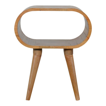 Circular Open Bedside Table | Oak Solid Mango Wood