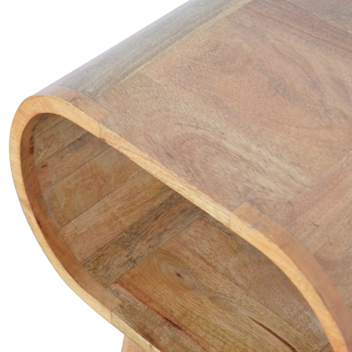 Circular Open Bedside Table | Oak Solid Mango Wood
