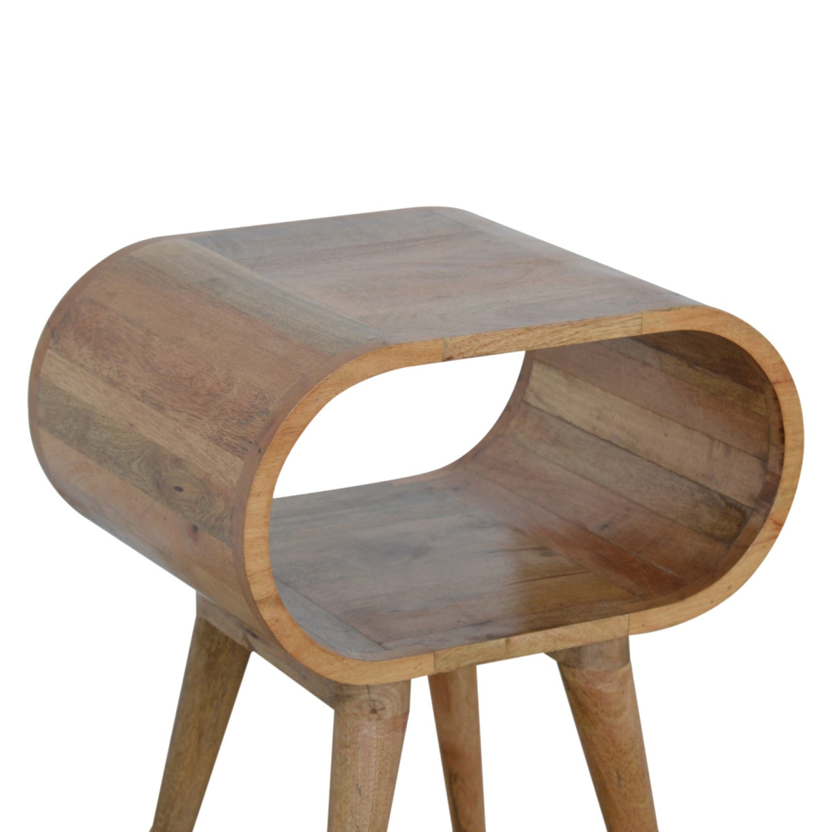Circular Open Bedside Table | Oak Solid Mango Wood