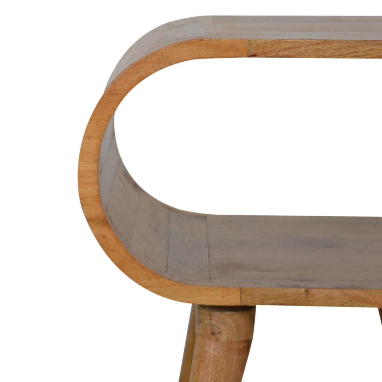 Circular Open Bedside Table | Oak Solid Mango Wood