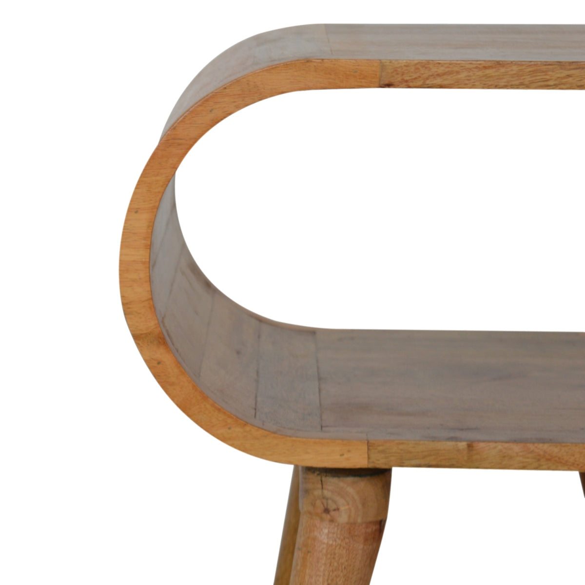Circular Open Bedside Table | Oak Solid Mango Wood