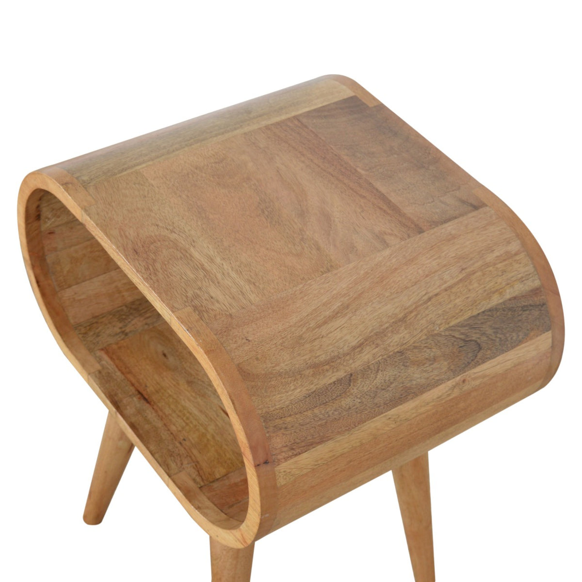 Circular Open Bedside Table | Oak Solid Mango Wood