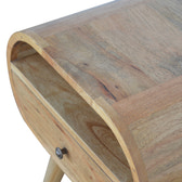 Circular Open Slot Bedside Table | Oak Mango Wood