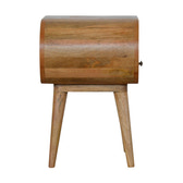 Circular Open Slot Bedside Table | Oak Mango Wood