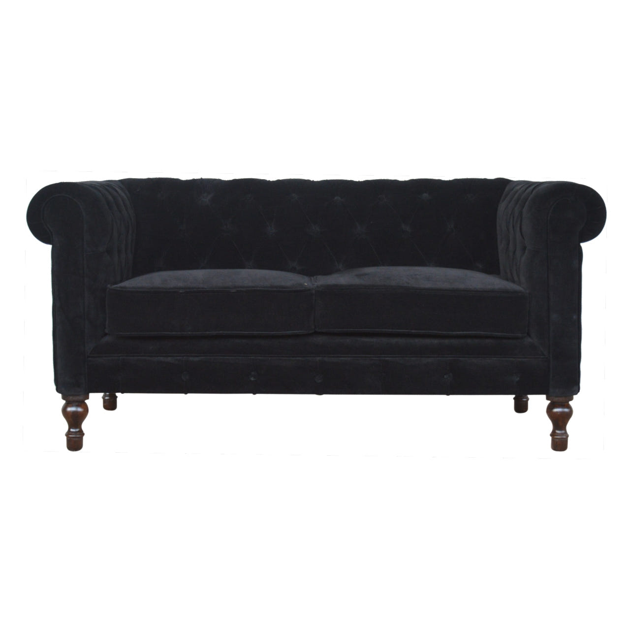 Black Velvet Chesterfield Chair | Cotton Velvet