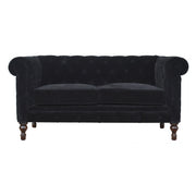 Black Velvet Chesterfield Sofa