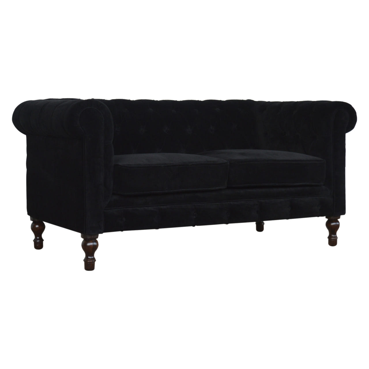 Black Velvet Chesterfield Chair | Cotton Velvet