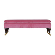 Pink Velvet Castor Bench | Cotton Velvet