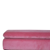 Pink Velvet Castor Bench | Cotton Velvet