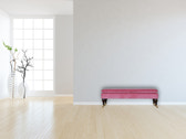 Pink Velvet Castor Bench | Cotton Velvet