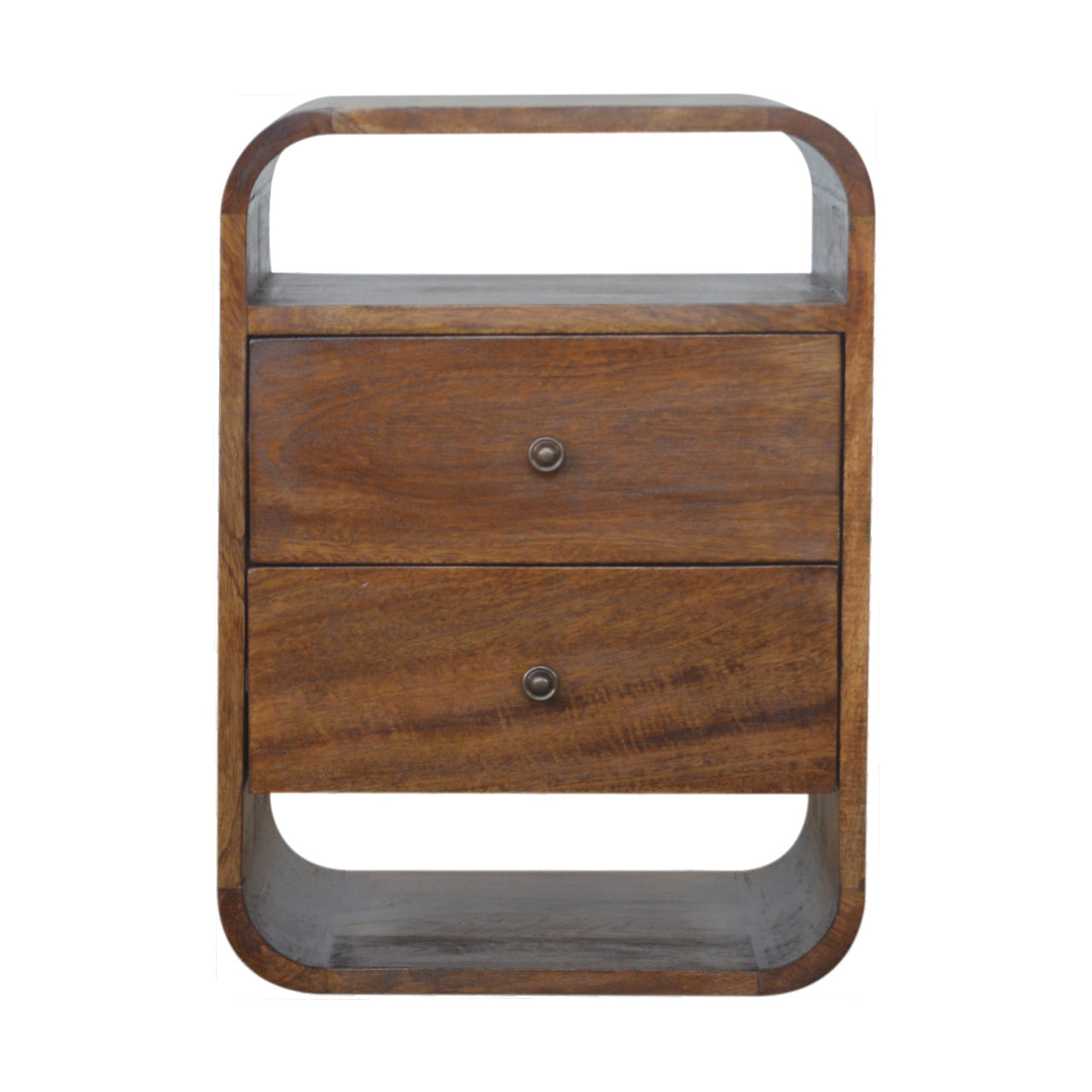 Chestnut Curve 2-Drawer Bedside Table