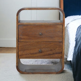 Chestnut Curve 2 Drawer Bedside