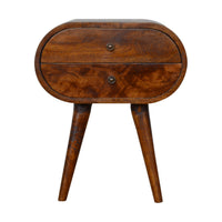 Chestnut Circular Bedside Table