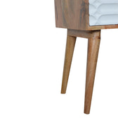 Capsule Carved Bedside Table | Oak Solid Mango Wood Hand-Carved