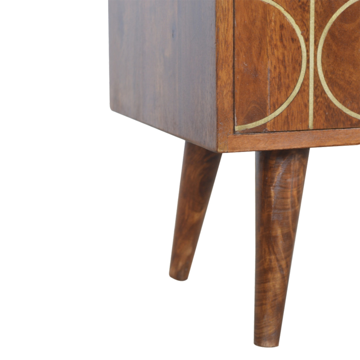 Chestnut Inlay Abstract TV Unit Chest of Drawers