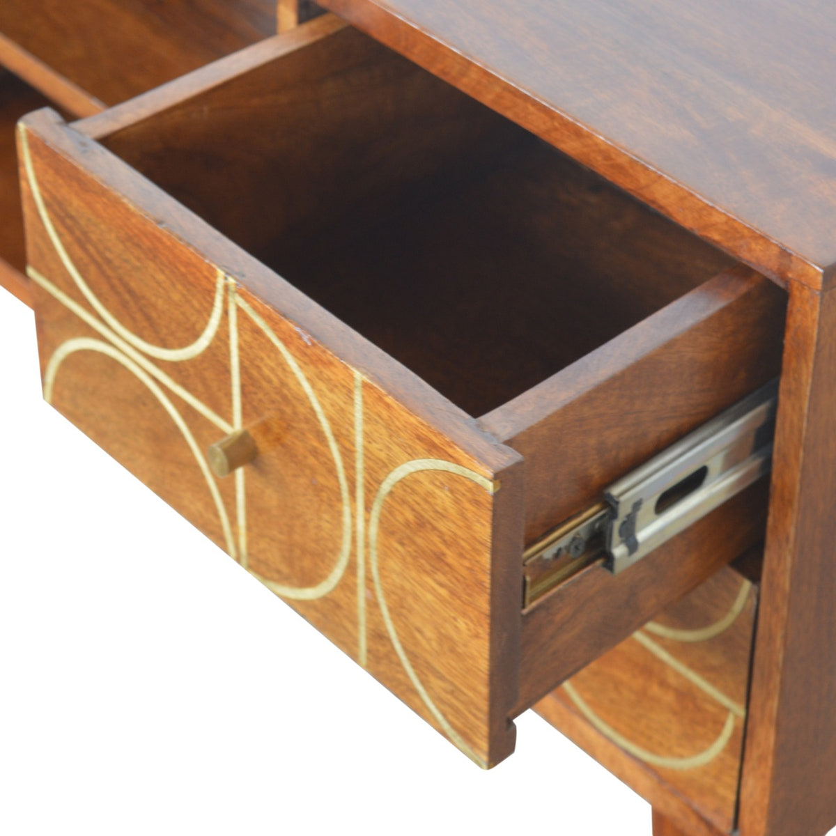 Chestnut Inlay Abstract TV Unit Chest of Drawers