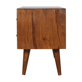 Chestnut Inlay Abstract TV Unit Chest of Drawers