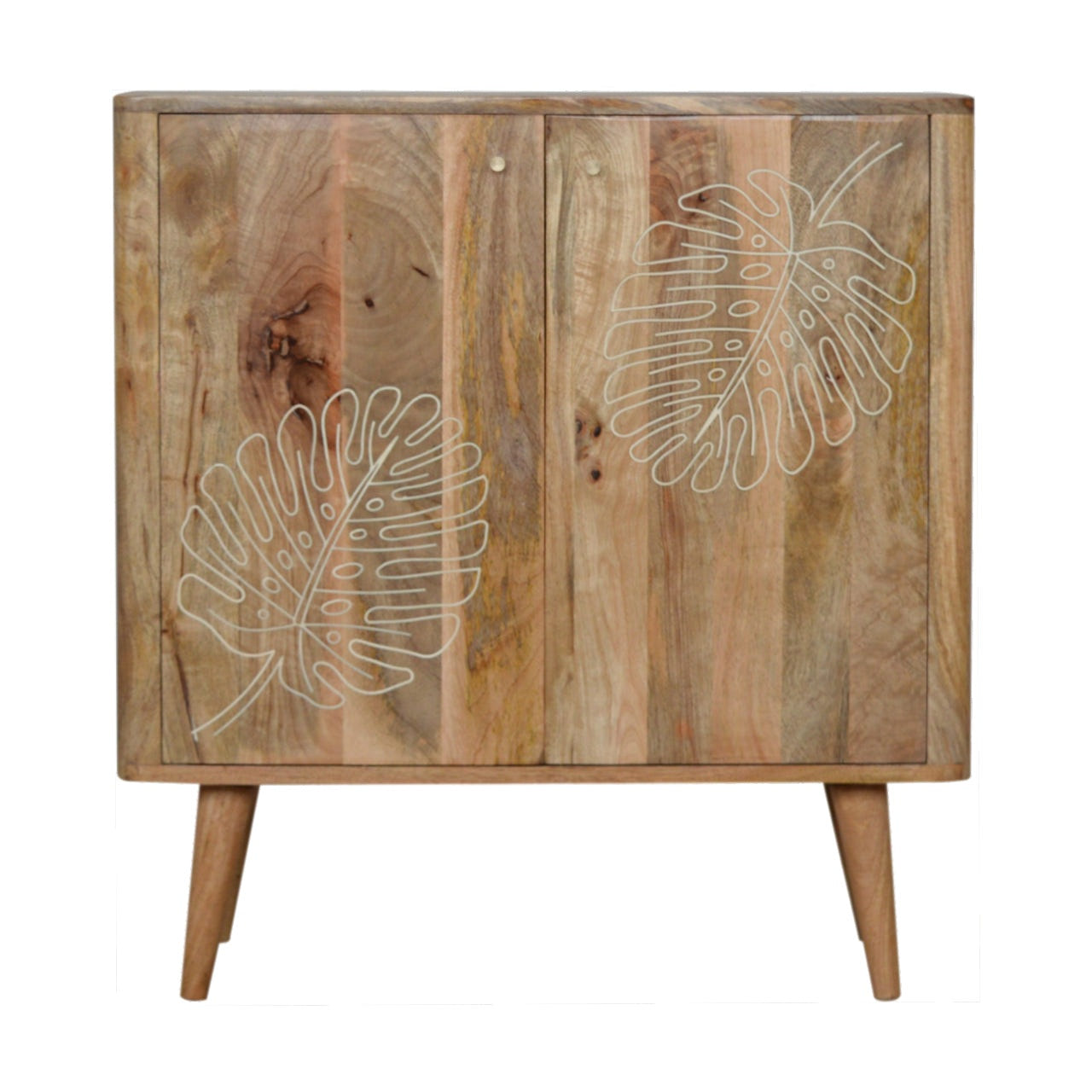 Lead Embossed Resin Chest of Drawers | Oak-Ish Solid Mango Wood