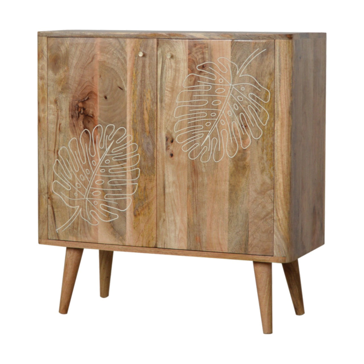 Lead Embossed Resin Chest of Drawers | Oak-Ish Solid Mango Wood