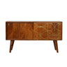 Chestnut Abstract Inlay Sideboard Chest of Drawers