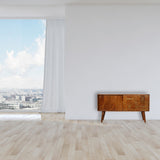 Chestnut Abstract Inlay Sideboard Chest of Drawers