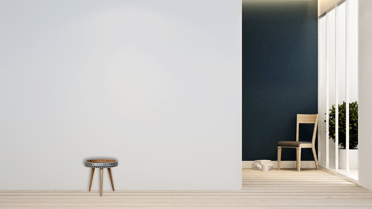 Small Dotted End Table Accent Piece | Oak-Ish Solid Mango Wood Tripod Base
