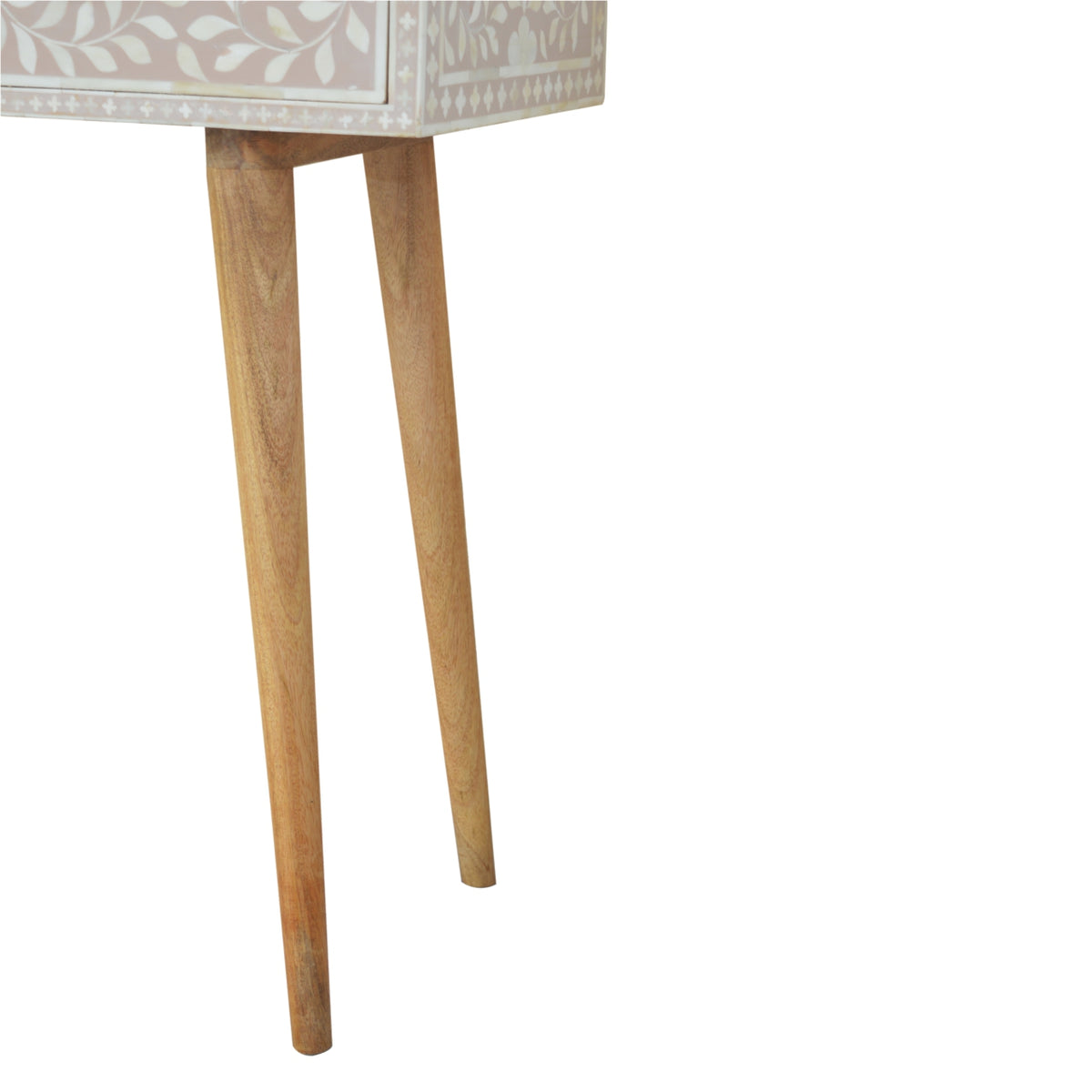 Taupe Floral Bone Console Table