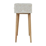 Taupe Floral Bone Console Table