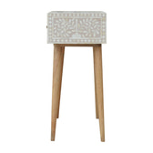Taupe Floral Bone Console Table