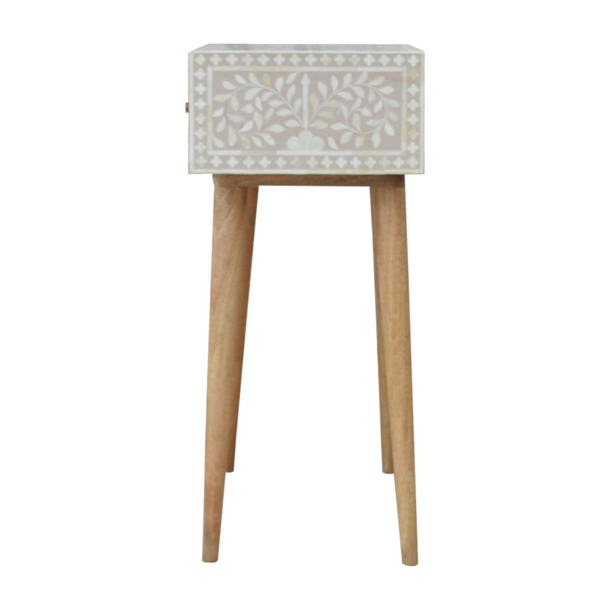 Taupe Floral Bone Console Table