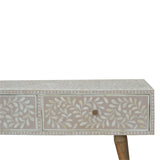 Taupe Floral Bone Coffee Table | Oak-Ish Mango Wood