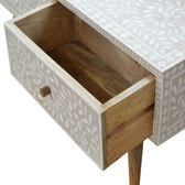 Taupe Floral Bone Coffee Table | Oak-Ish Mango Wood