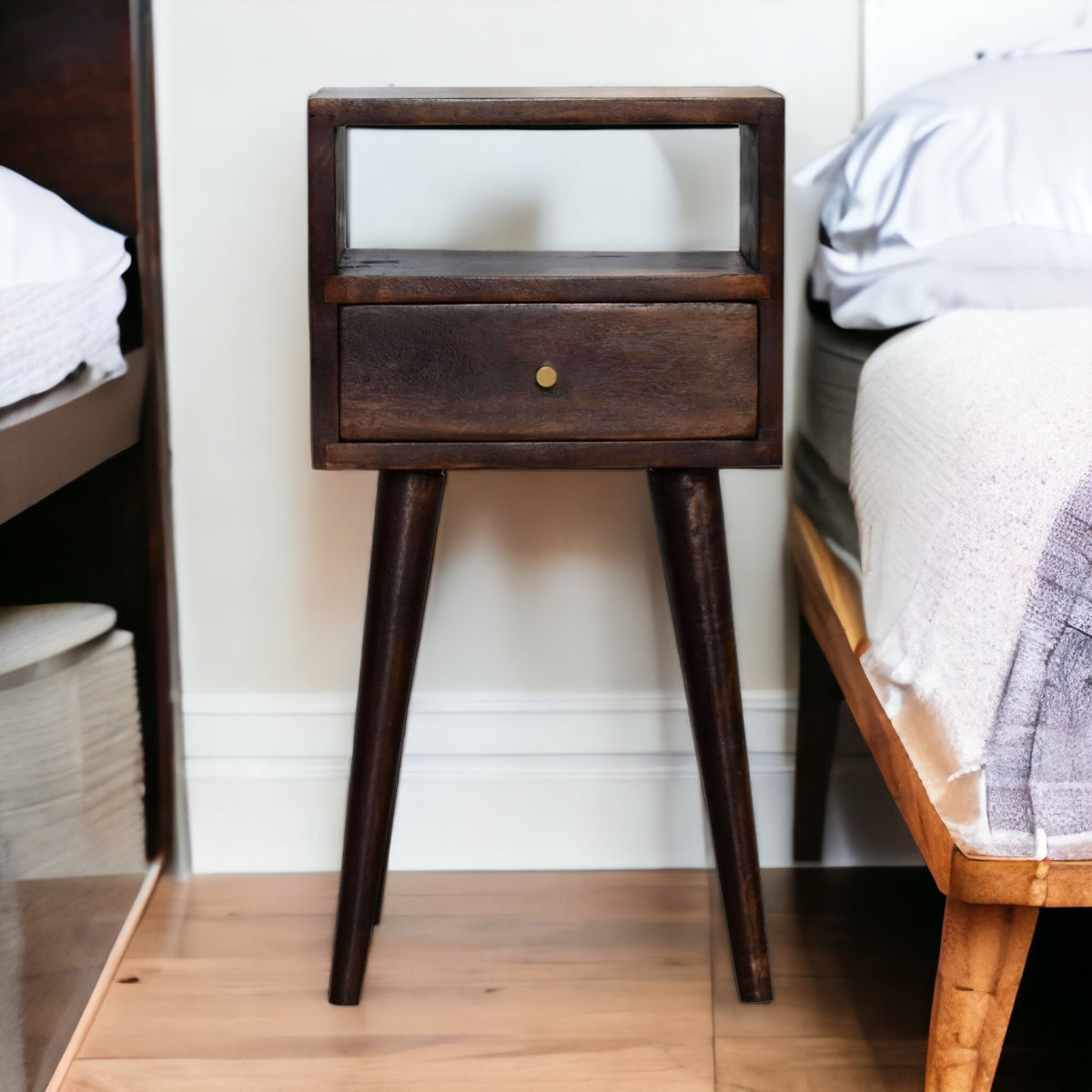 Mini Walnut Bedside Table