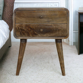 Curved Classic Grey Washed nightstand