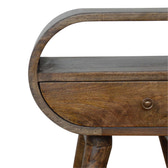 Grey Washed Circular Bedside Table
