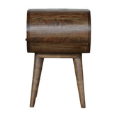 Grey Washed Circular Bedside Table