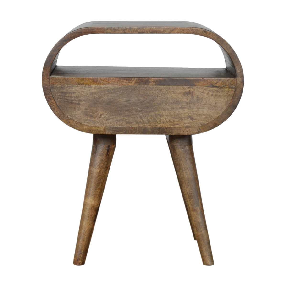 Grey Washed Circular Bedside Table