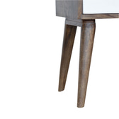 Walnut and White Painted Bedside Table