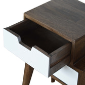 Walnut and White Painted Bedside Table