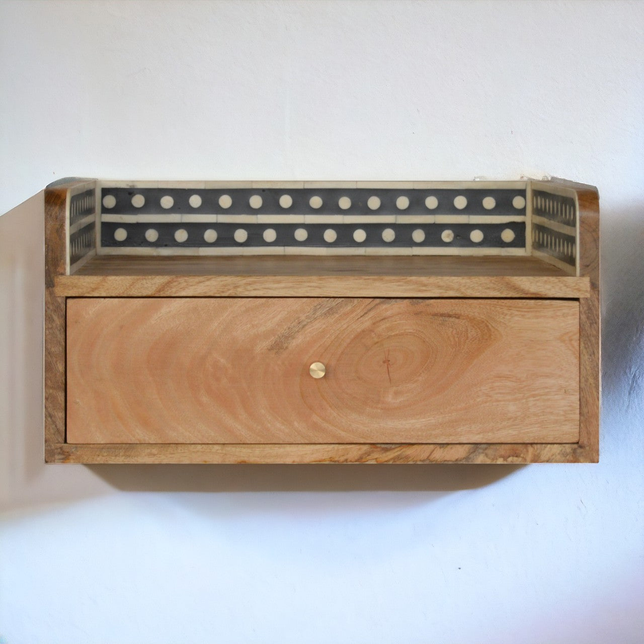 Bone Inlay Gallery Floating Bedside Table