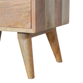 Bone Inlay Gallery Back Bedside Table | Oak Mango Wood