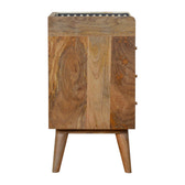 Bone Inlay Gallery Back Bedside Table | Oak Mango Wood