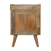 Bone Inlay Gallery Back Bedside Table | Oak Mango Wood