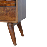 Tile Carved Chestnut TV Unit Chest of Drawers | Hand-Carved