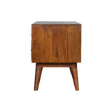 Tile Carved Chestnut TV Unit Chest of Drawers | Hand-Carved