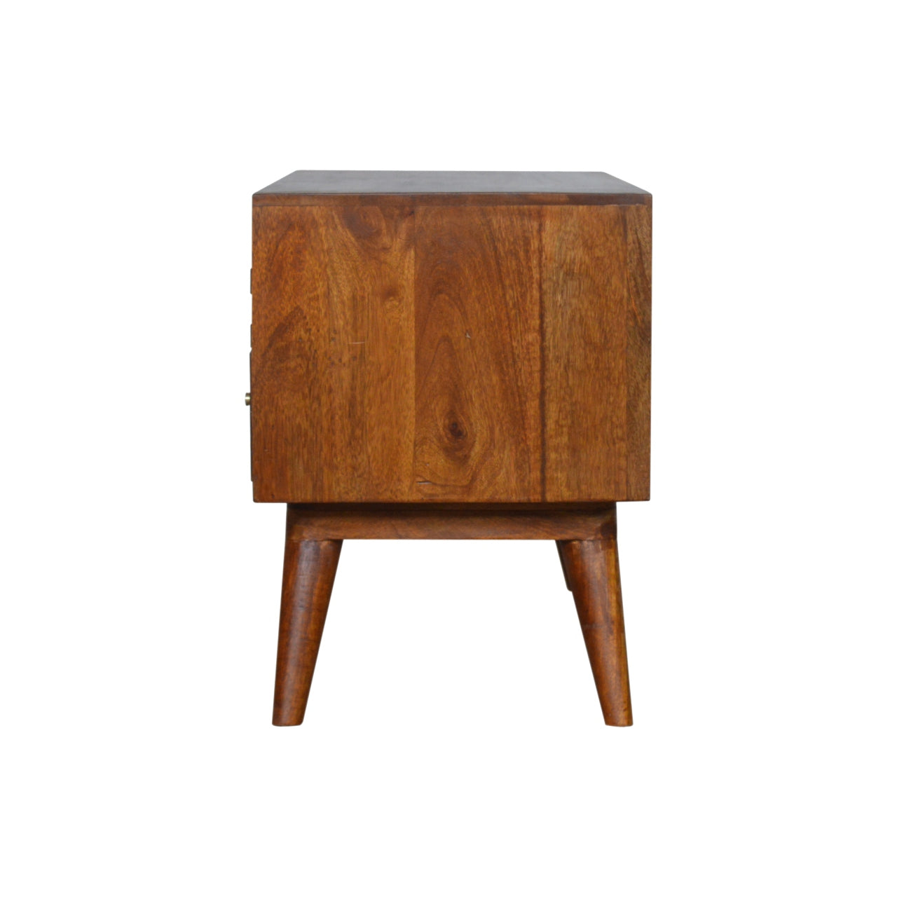 Tile Carved Chestnut TV Unit Chest of Drawers | Hand-Carved