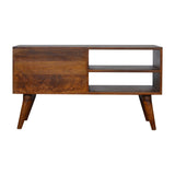 Tile Carved Chestnut TV Unit Chest of Drawers | Hand-Carved