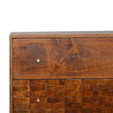 Tile Carved Chestnut Chest of Drawers | Hand-Carved